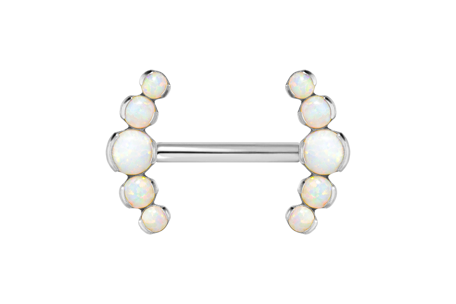 Titan Barbell Piercing mit Push Fit 5 SYNTHETISCHE OPALE